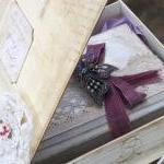 Wedding Guest Book Keepsake Box In Vintage Shabby..